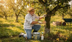 Sprytni ogrodnicy usuwają mech z drzew owocowych tym naturalnym sposobem