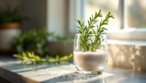 Zamiast odświeżacza powietrza: szklanka z rozmarynem i solą perfumuje mieszkanie